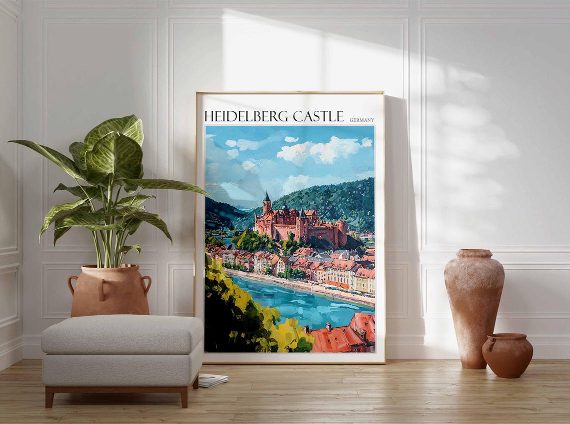 Heidelberg Castle Poster Heidelberg Castle Travel Print German Travel Poster German City Art City Print Travel Poster Travel Wall Art - Image 2