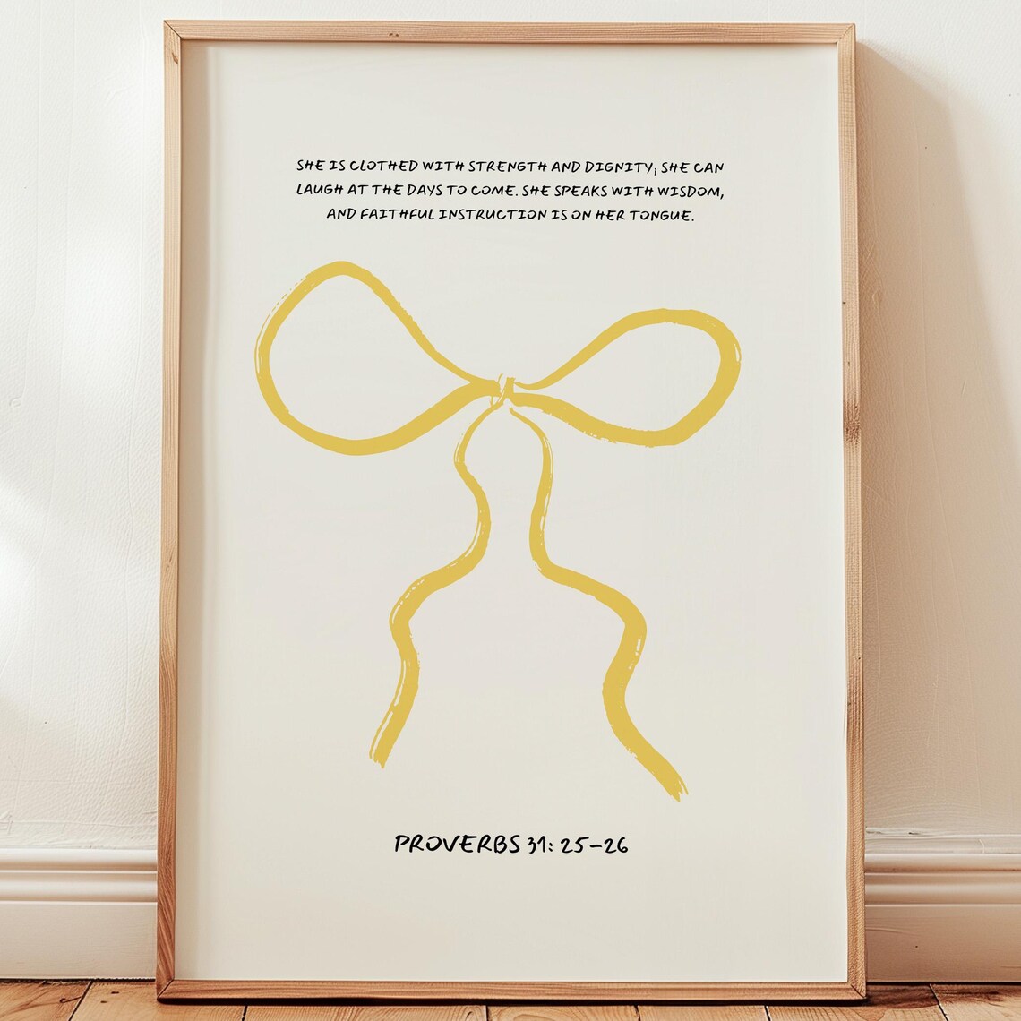 Proverbs 31 Scripture Art Christian Bow Decor