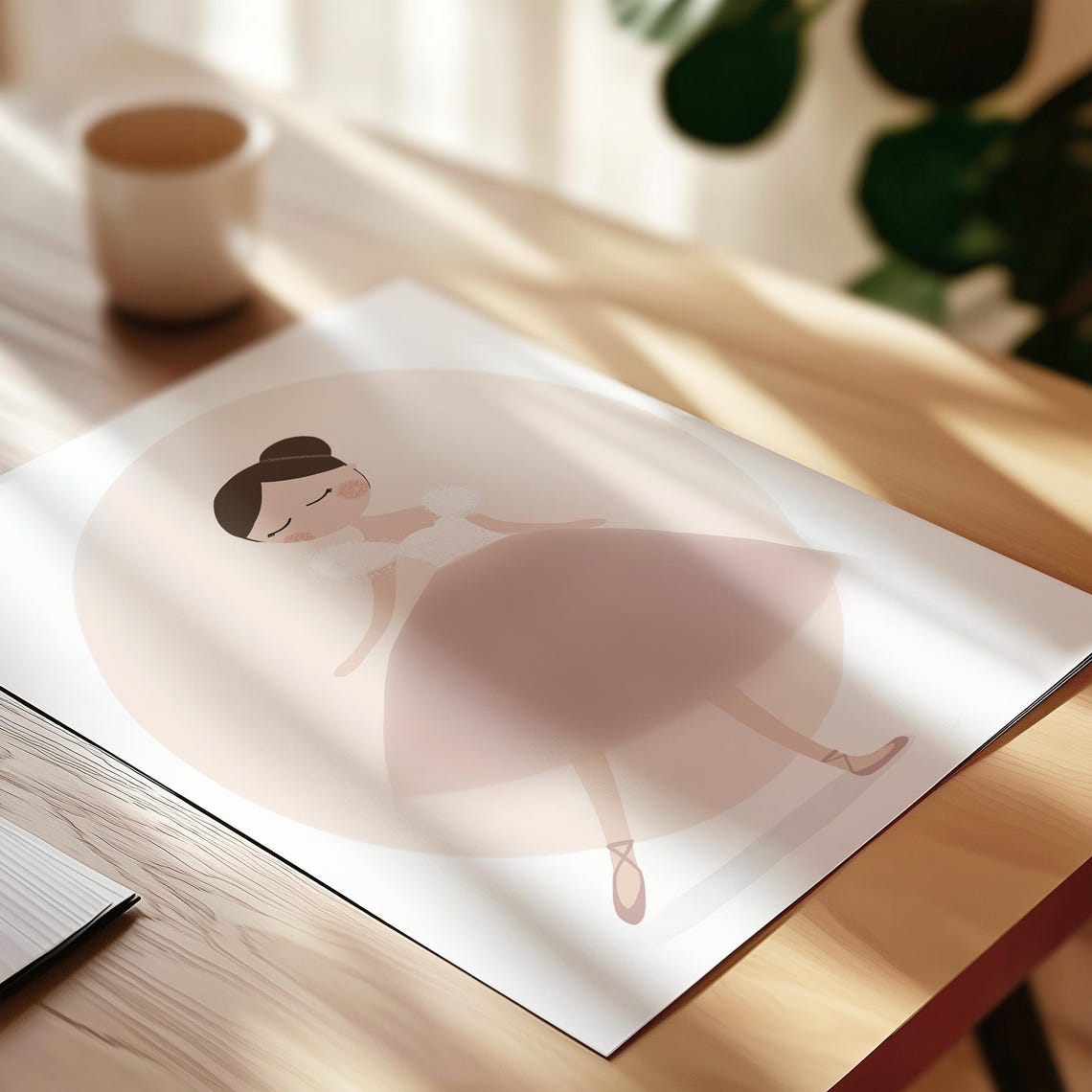 Ballerina Giselle Graceful Dancer Mauve Tutu Ballet Art Print - Image 3