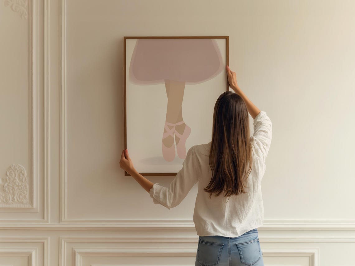 Ballet Shoes Art Print Ballet Slippers Art Ballet Gifts For Girls Ballerina Nursery Decor Pink Ballerina Wall Art - Image 2