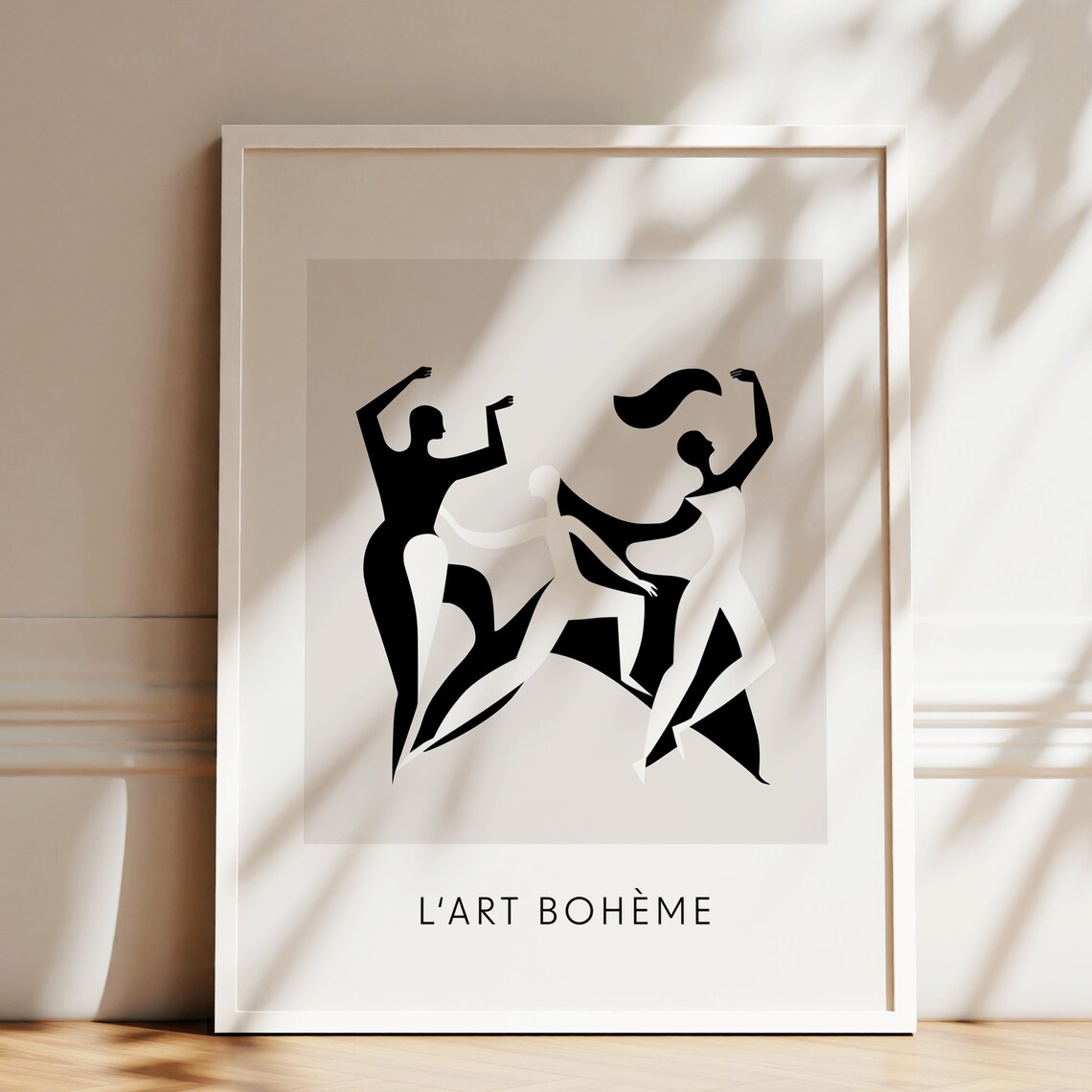 LArt Boheme Black White Dancers Abstract Midcentury Wall Art - Image 2