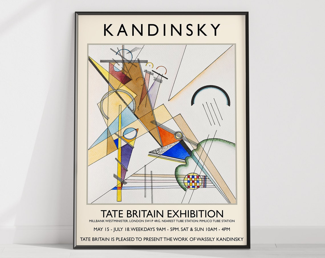 Kandinsky Abstract Geometric Art Tate Britain Exhibition Style Poster - Image 3