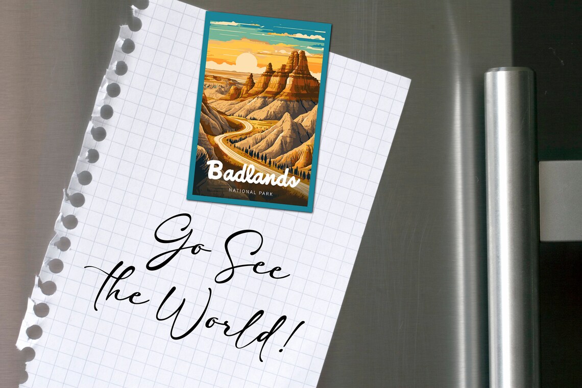 Badlands National Park Vintage Travel Poster, South Dakota - Image 2