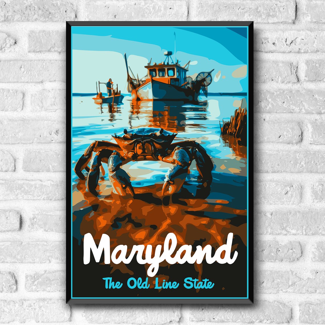 Maryland The Old Line State Vintage Travel Poster - Image 3