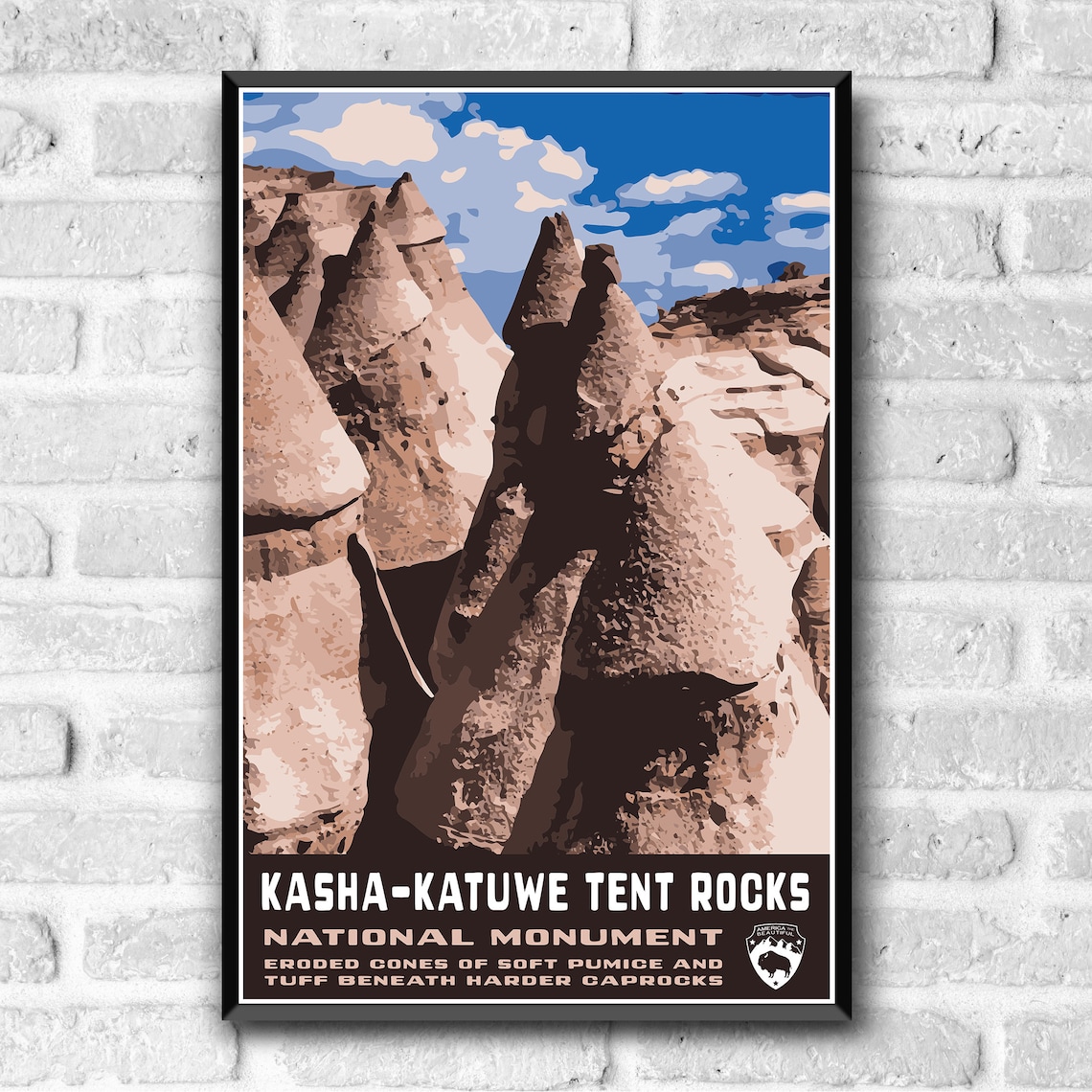 Kasha Katuwe Tent Rocks WPA Vintage Travel Poster - Image 3