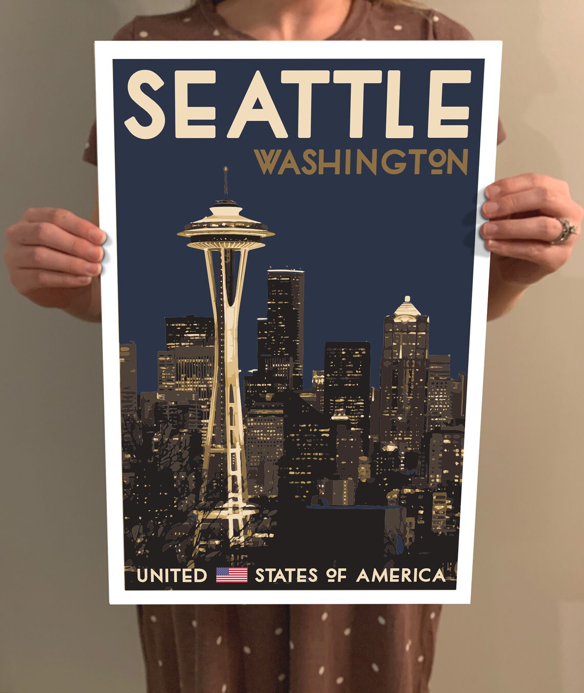 Seattle Vintage Style Travel Poster, Washington - Image 2