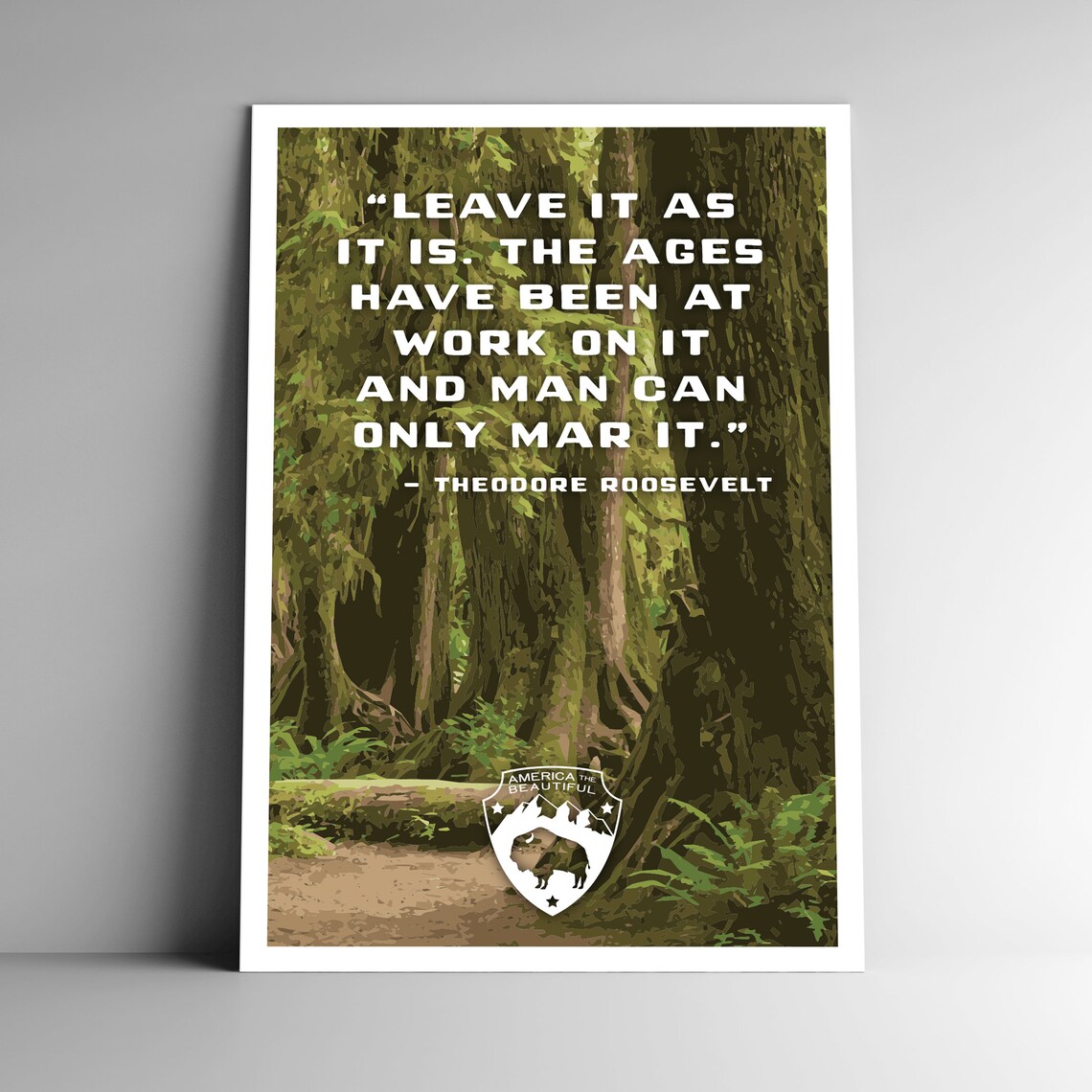 Roosevelt Quote Forest WPA-Style Travel Poster