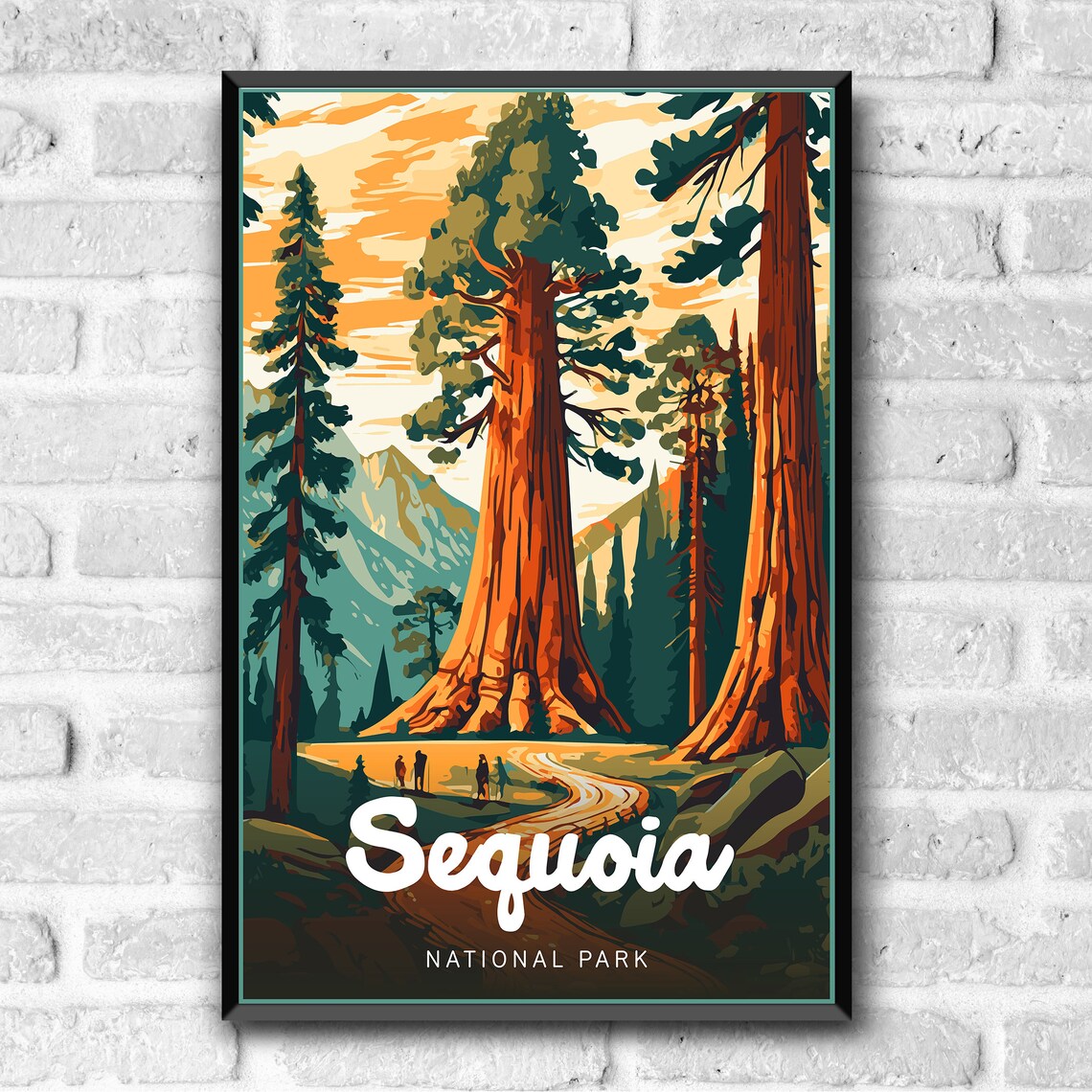 Sequoia National Park Vintage Style Travel Poster - Image 3
