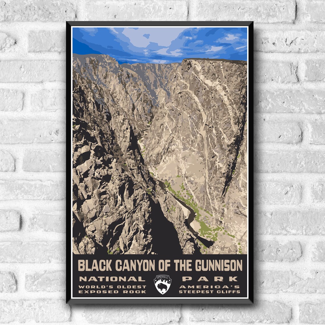 Black Canyon Of The Gunnison Vintage Travel Poster Print - Image 2