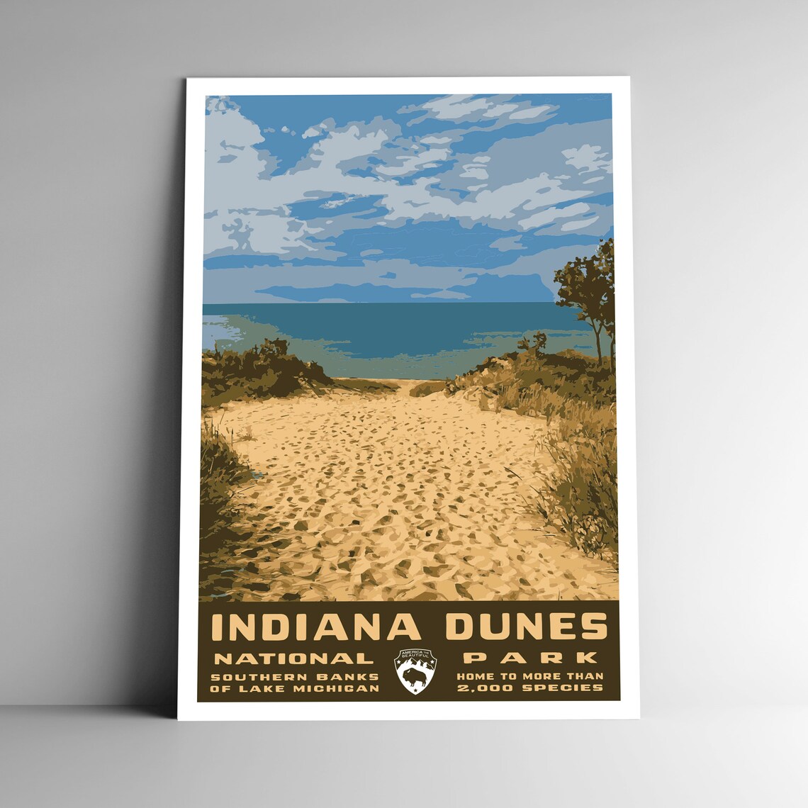 Indiana Dunes National Park Vintage Travel Poster Print