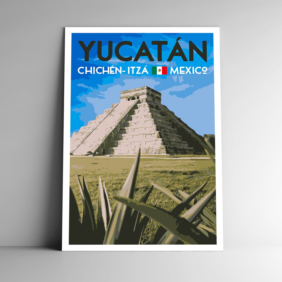 Chichen Itza Vintage Travel Poster, Yucatan