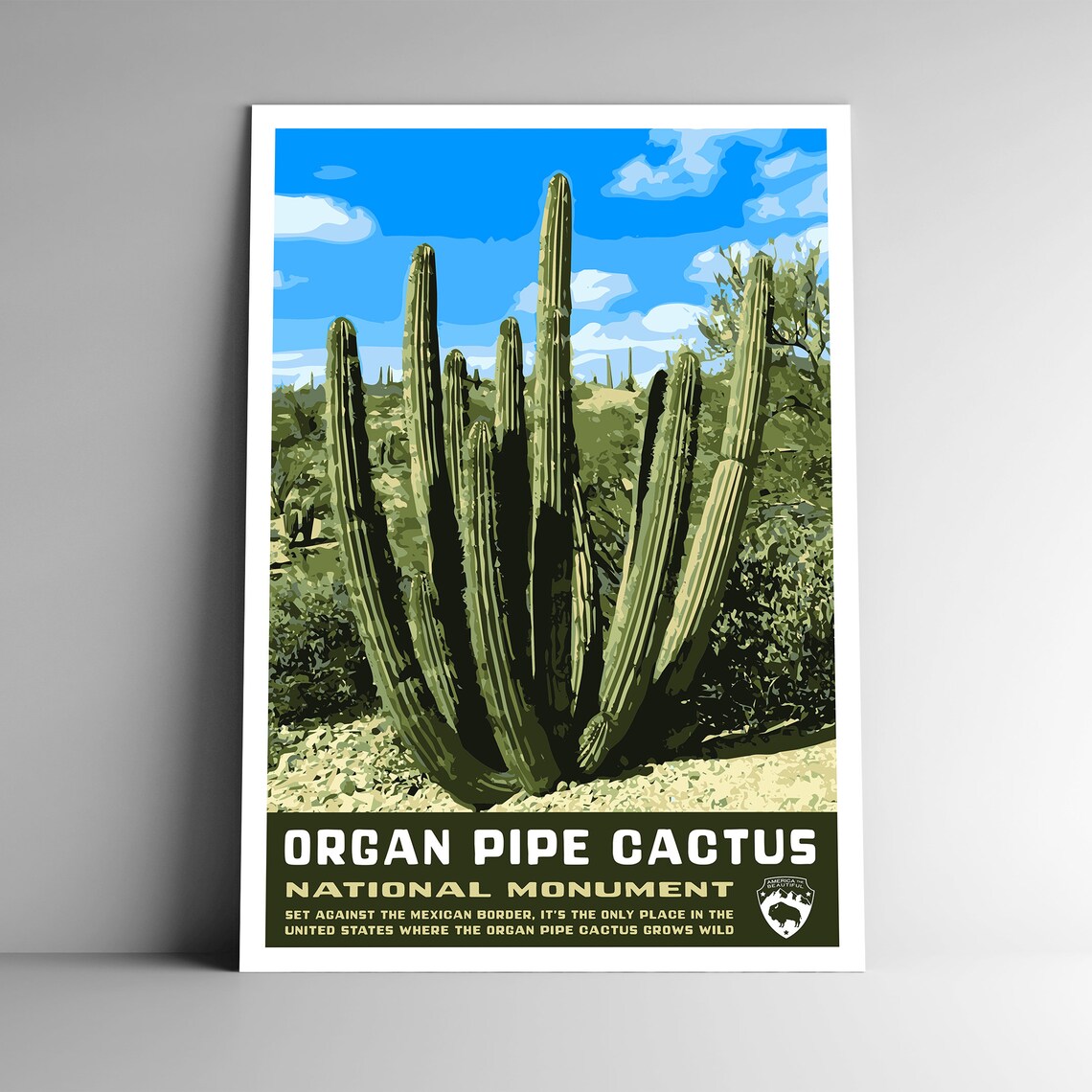 Organ Pipe Cactus National Monument, Vintage Travel Poster