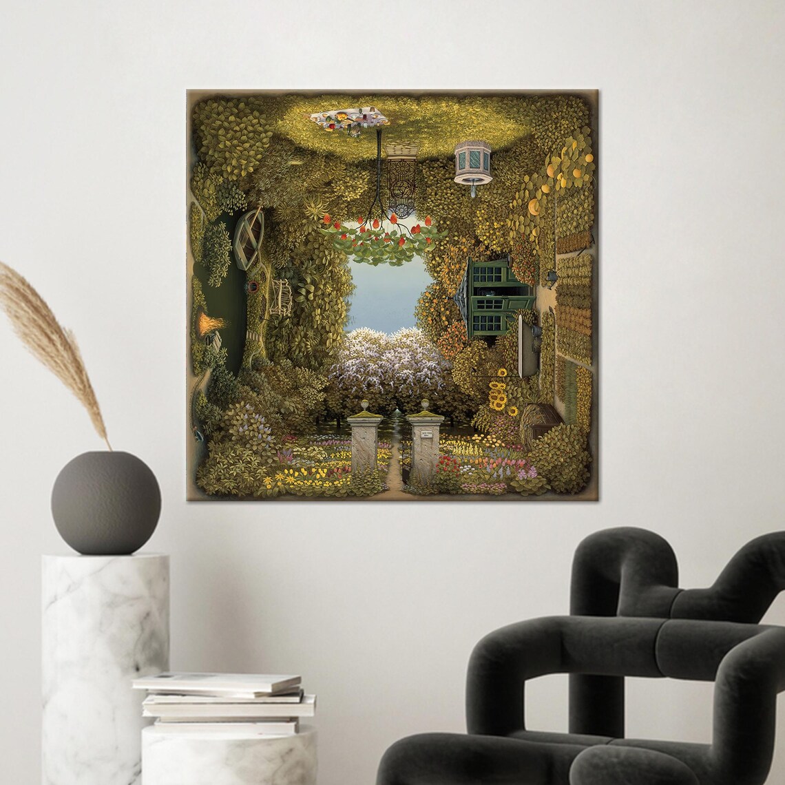Modern Abstract Garden Landscape Art Print - Image 4
