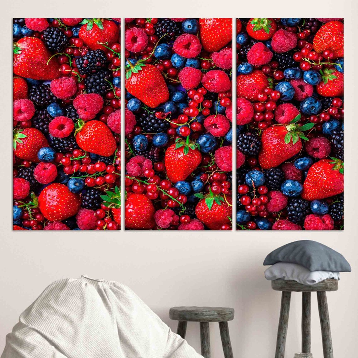 Raspberry and Blueberry Forest Fruits, Kitchen Wall Art - Image 4