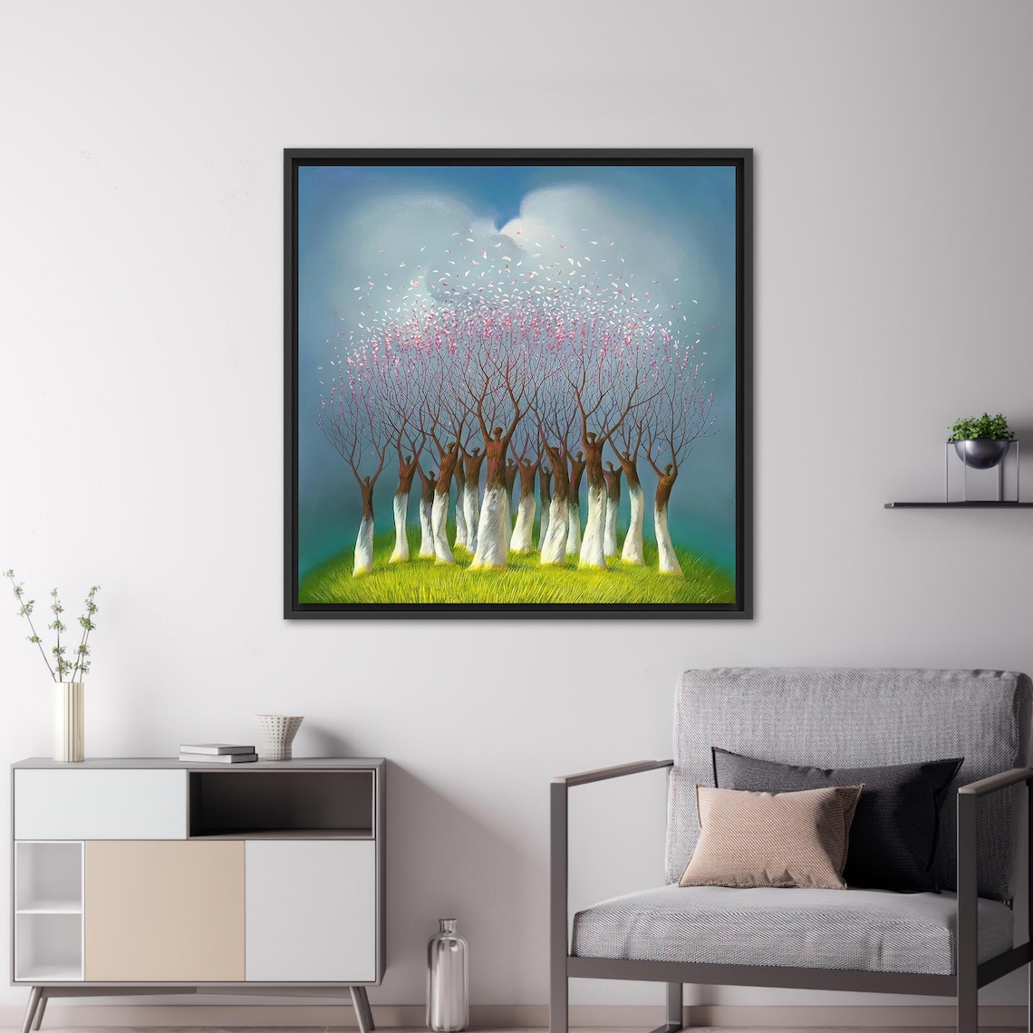 Abstract Trees, Modern Tree Landscape Art Print - Image 3