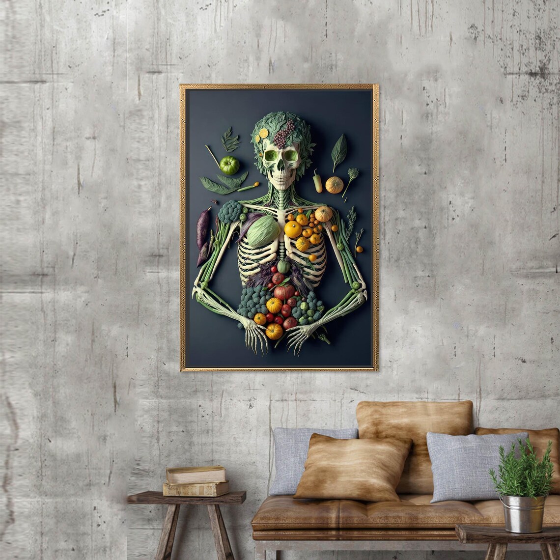 Happy Skeleton 3D Healty Living Art Print - Image 2