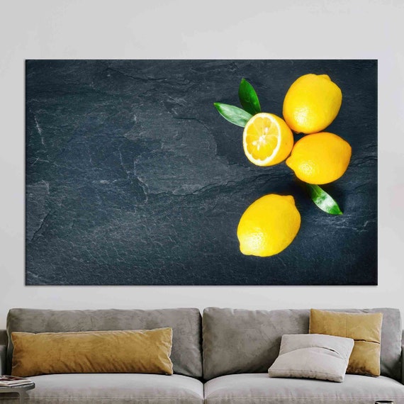 Lemon Pattern Art, Modern Kitchen Decor