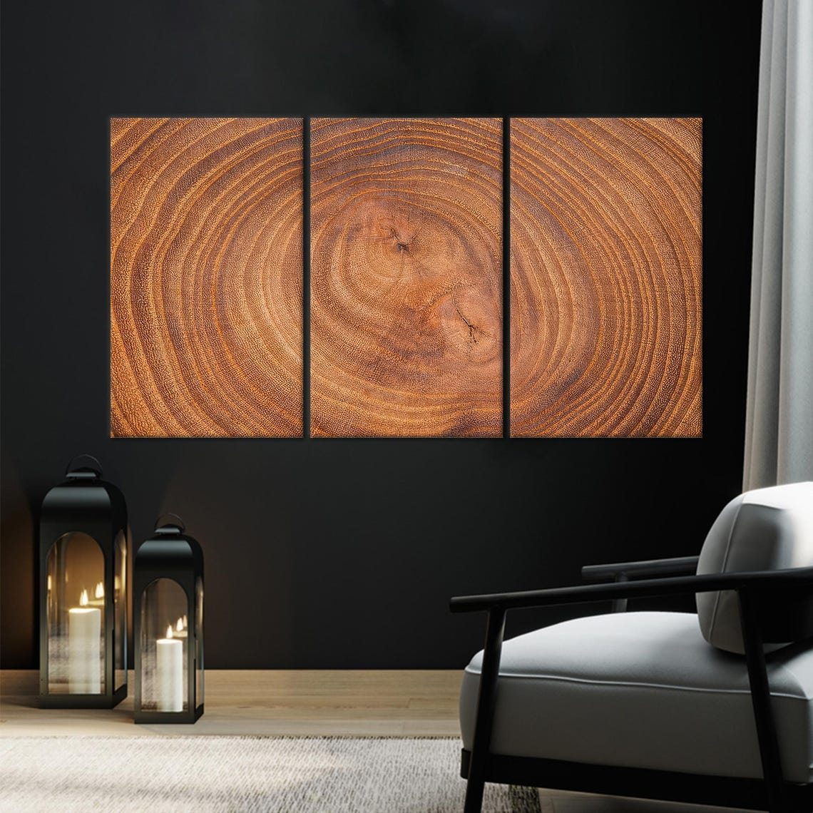 Living Room Decor Art Personalized Gifts Modern Glass Art Tree Trunk Artwork Tree Painted Glass Wood Wall Decor Large Decor Art - Image 4