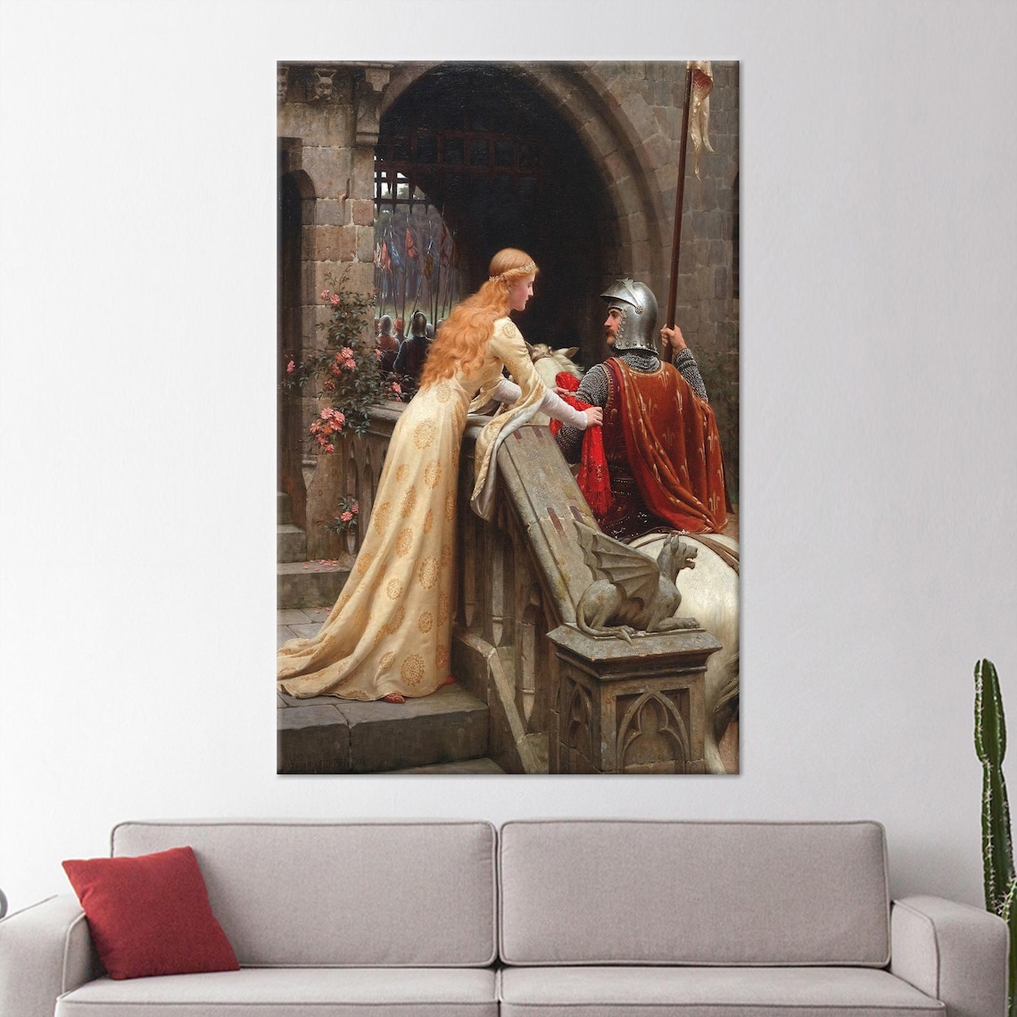 Edmund Leighton God Speed, Renaissance Art Print