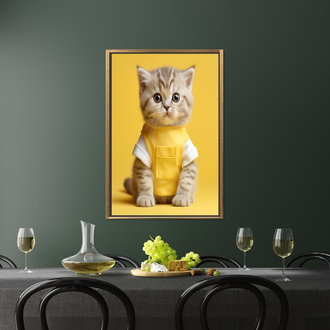 Cute Cat Modern Glass Art, Baby Room Decor - Image 2