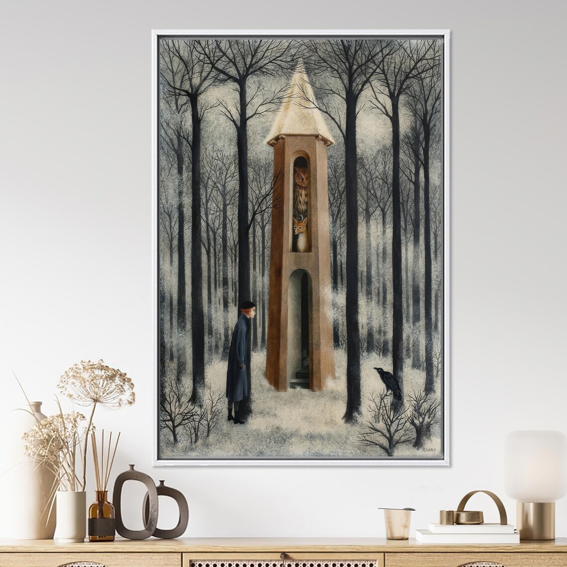 People And Animals On The Minaret In The Snowy Forest - Image 4