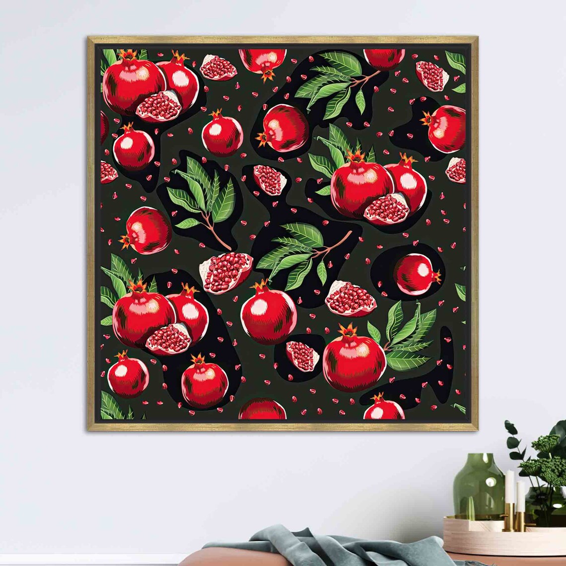 Pomegranate Art, Modern Kitchen Wall Decor - Image 2
