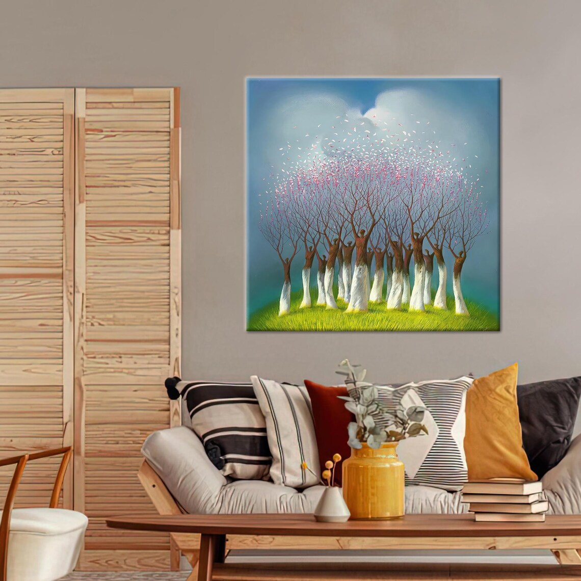 Abstract Trees, Modern Tree Landscape Art Print