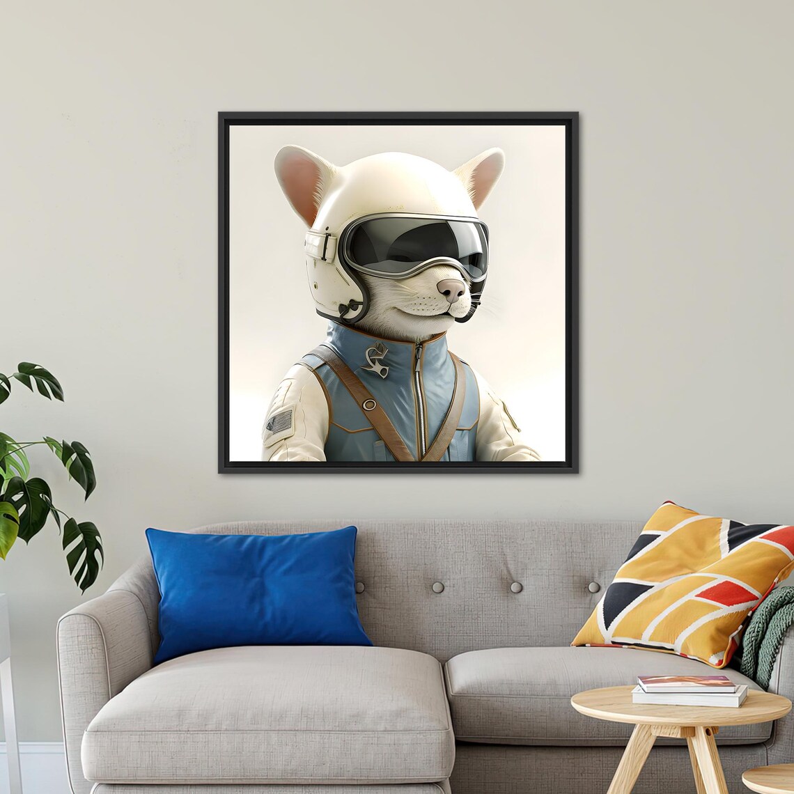 Cute Cat Glass Art, Abstract Cat Decor - Image 3