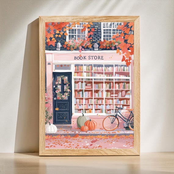 Preppy Autumn Wall Art Pink Print Halloween Pastel Fall Prints