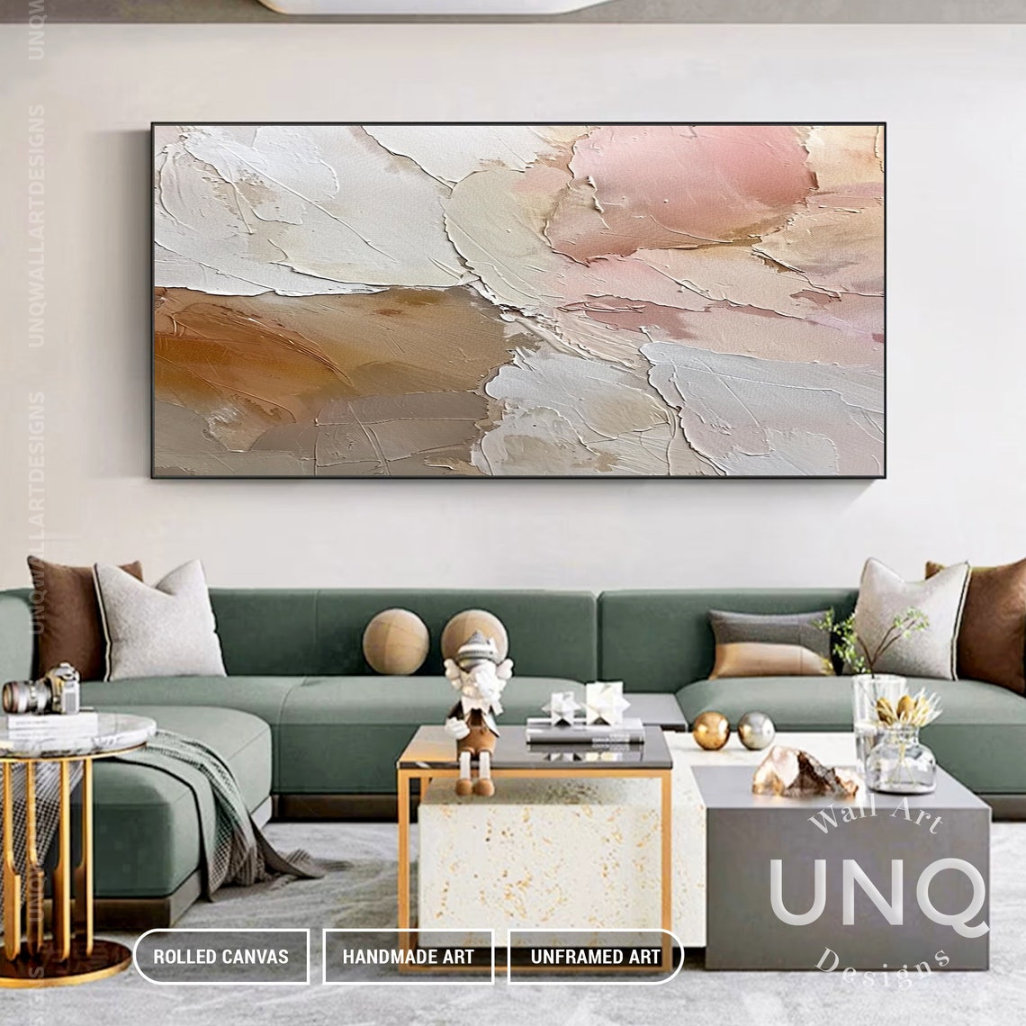 Neutral Beige Cream And Blush Wabi Sabi Textured Modern Art Poster - Image 6