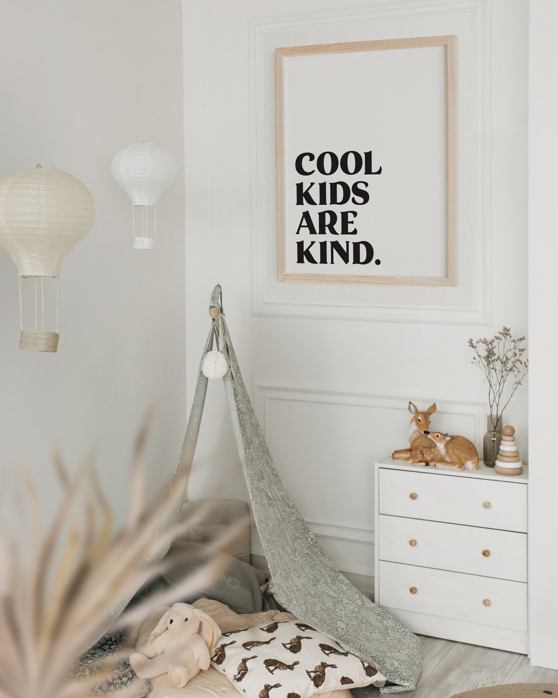 Cool Kids Are Kind Minimalist Black And White Classroom Poster - Image 2