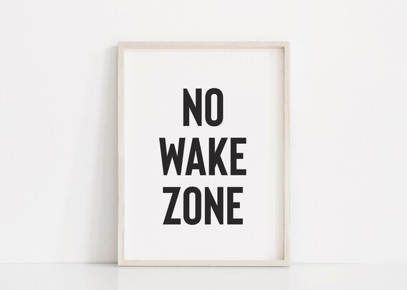 No Wake Zone Nautical Bold Minimalist Navy Nursery Quote Poster
