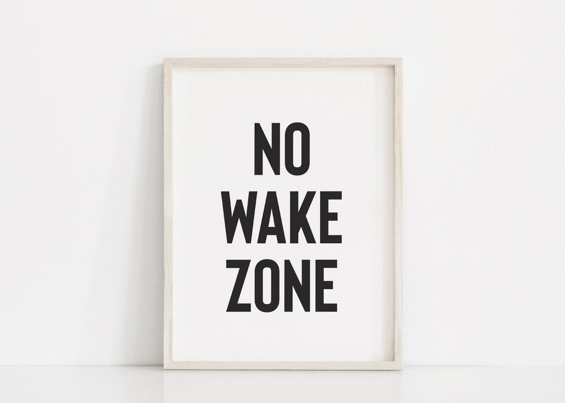 No Wake Zone Nautical Bold Minimalist Navy Nursery Quote Poster
