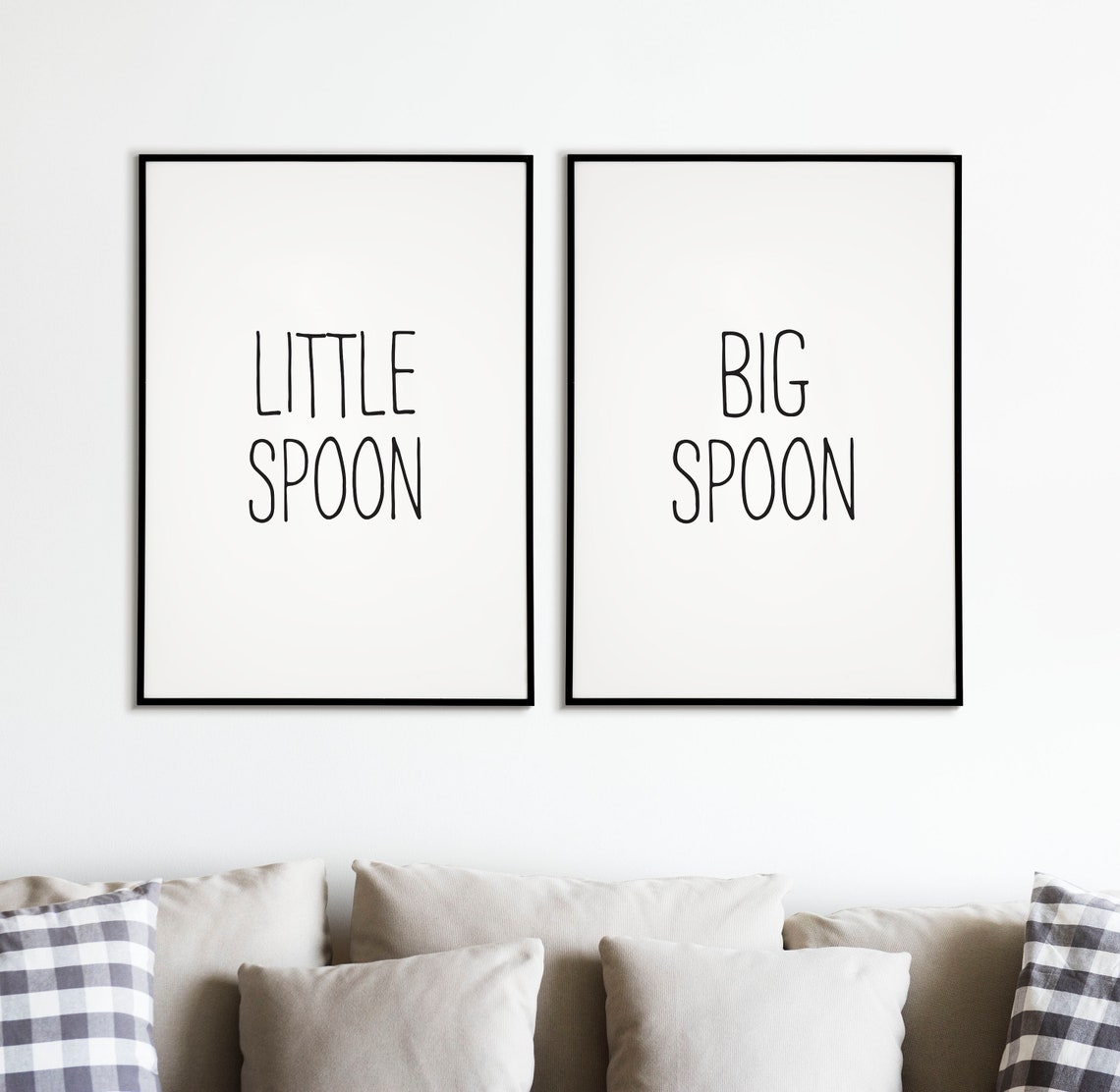 Minimalist Big Spoon Typography Poster for Couples Bedroom Decor - Image 2