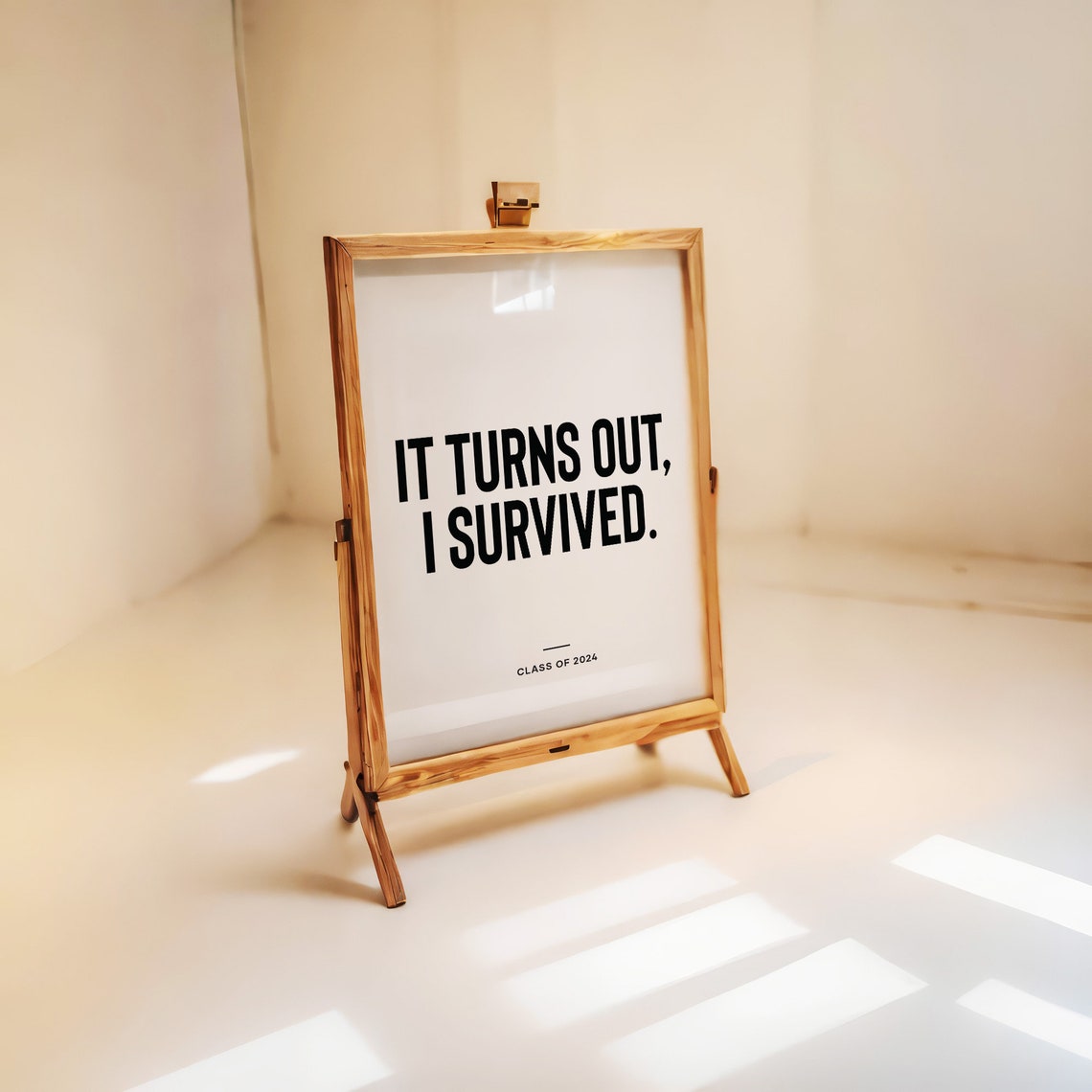 It Turns Out I Survived Class Of 2024 Funny Grad Quote Poster - Image 2