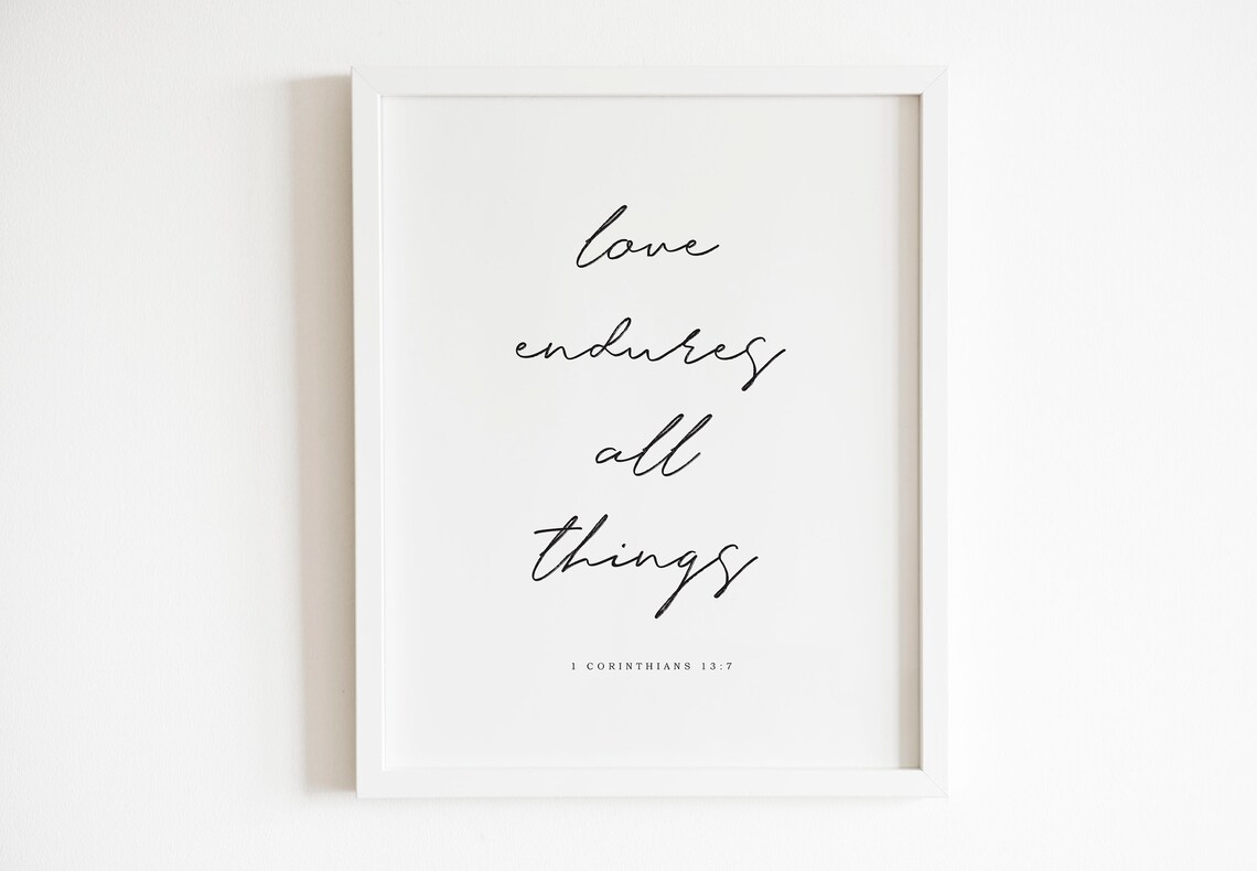 1 Corinthians 13, Christian Bible Verse Art Print