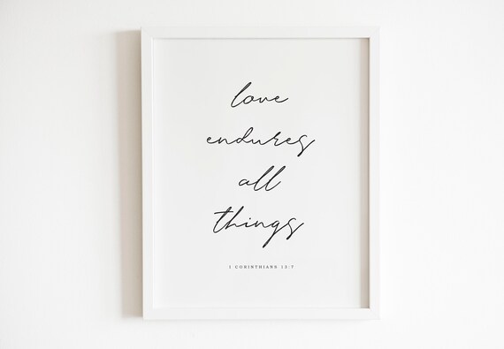 1 Corinthians 13, Christian Bible Verse Art Print