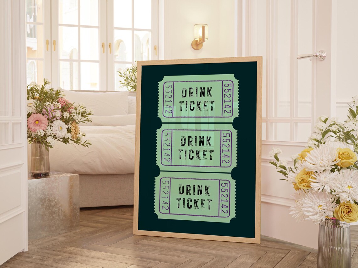 Good Times Ticket, Retro Bar Cart Decor Poster - Image 3