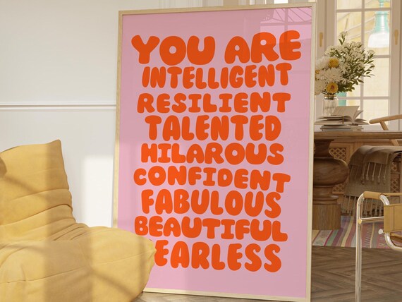 Positive Affirmations Poster, Office Art Print