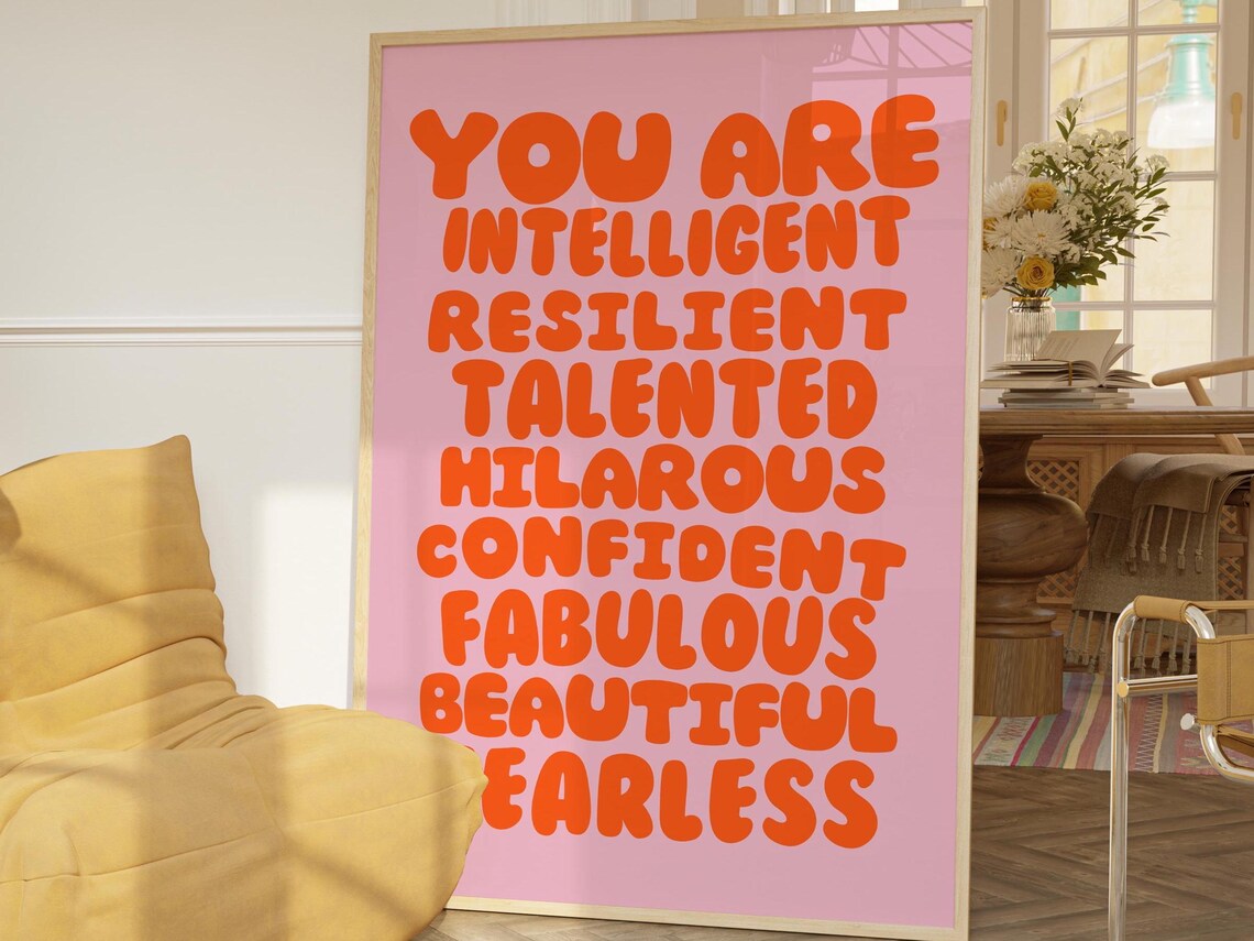 Positive Affirmations Poster, Office Art Print