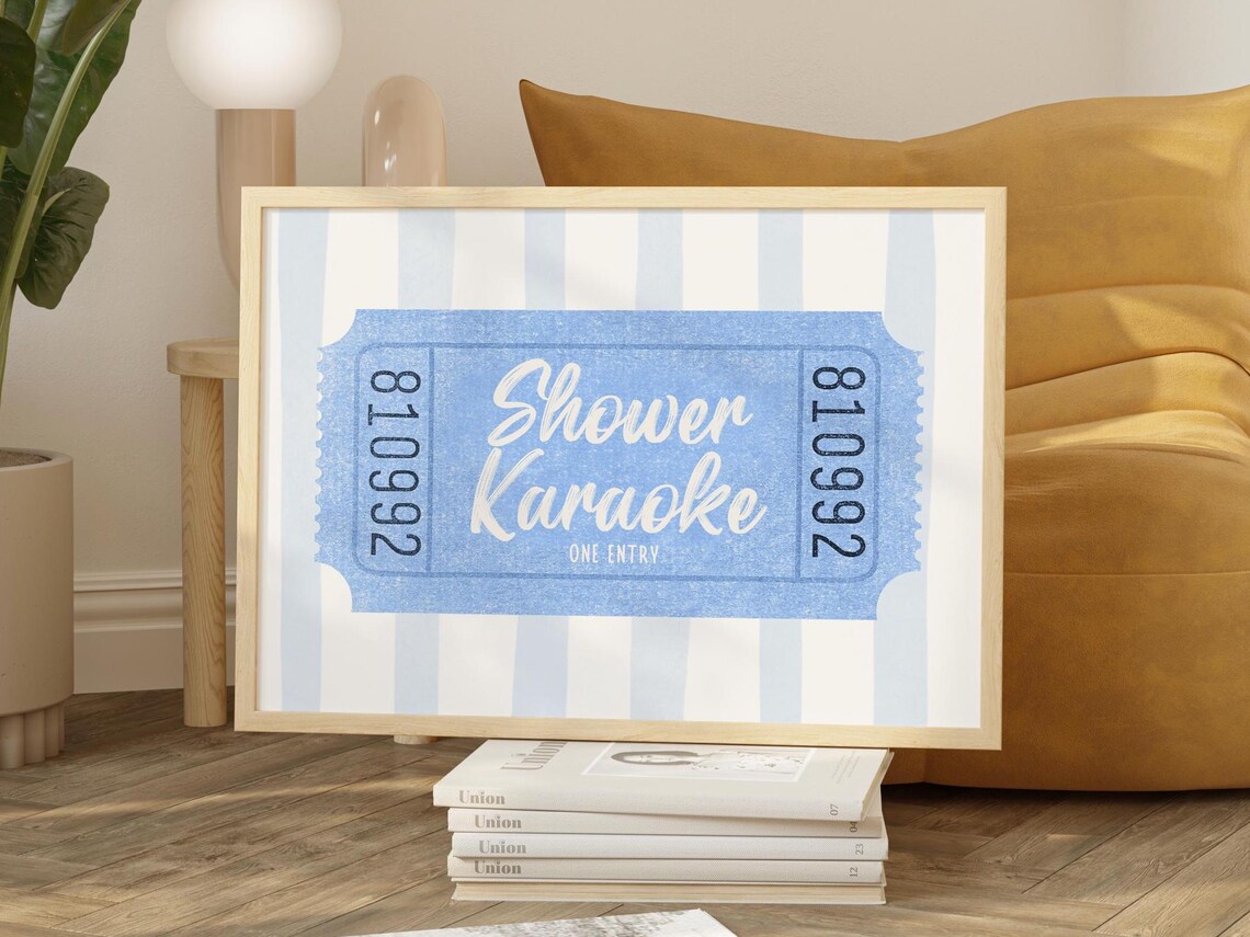 Coquette Blue Shower Karaoke Ticket Poster Print