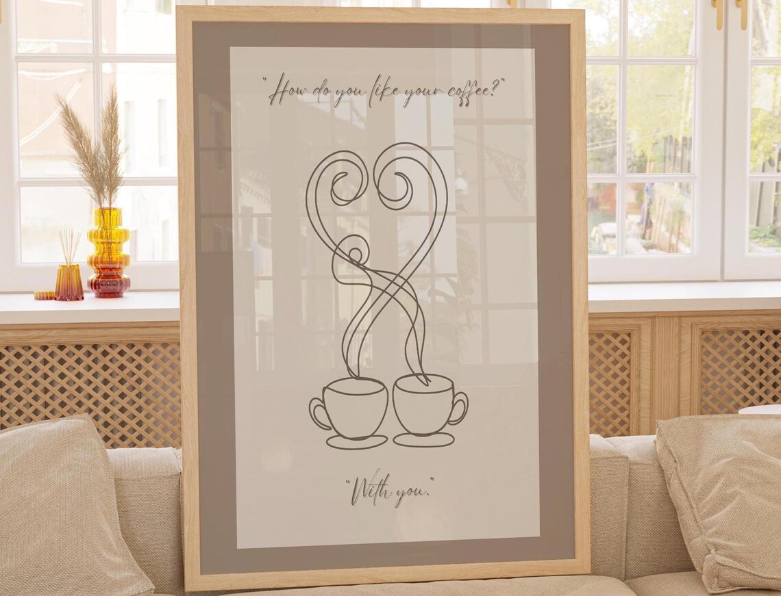 But First Coffee, Minimalist Line Art Gift