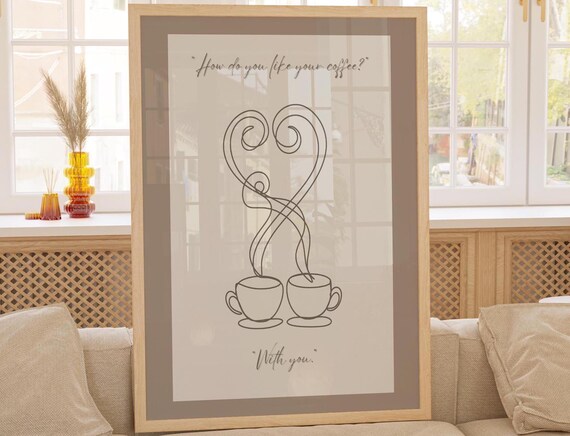 But First Coffee, Minimalist Line Art Gift