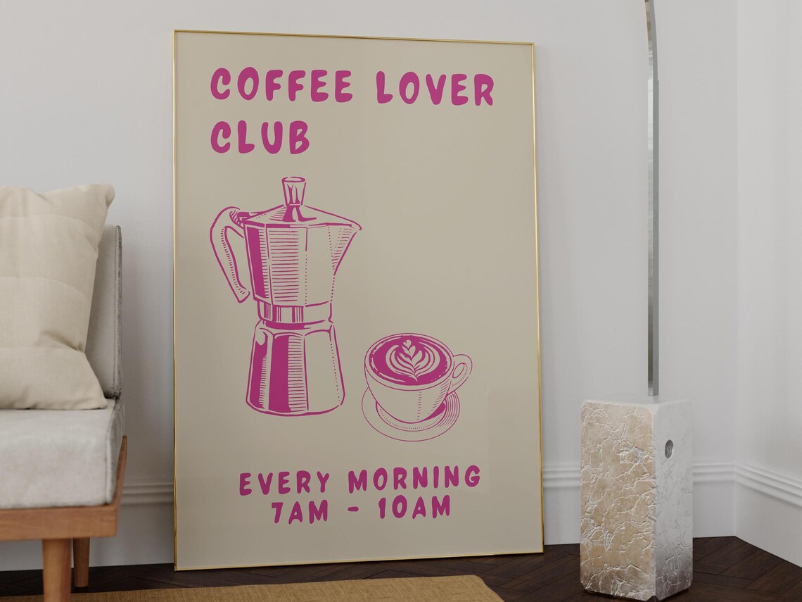 Coffee Club Kitchen Print Kitchen Poster Coffee Print Kitchen Print Friend Gift For Him Gift For Coffee Lover Kitchen Wall Art Coffee Bar - Image 3