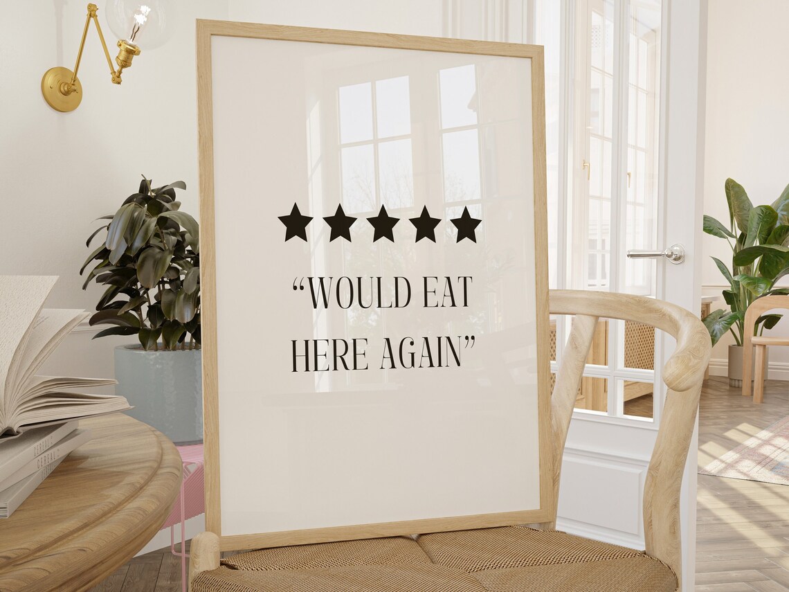 Chef Was Cute, Would Eat Here Again Quote Art Print - Image 2