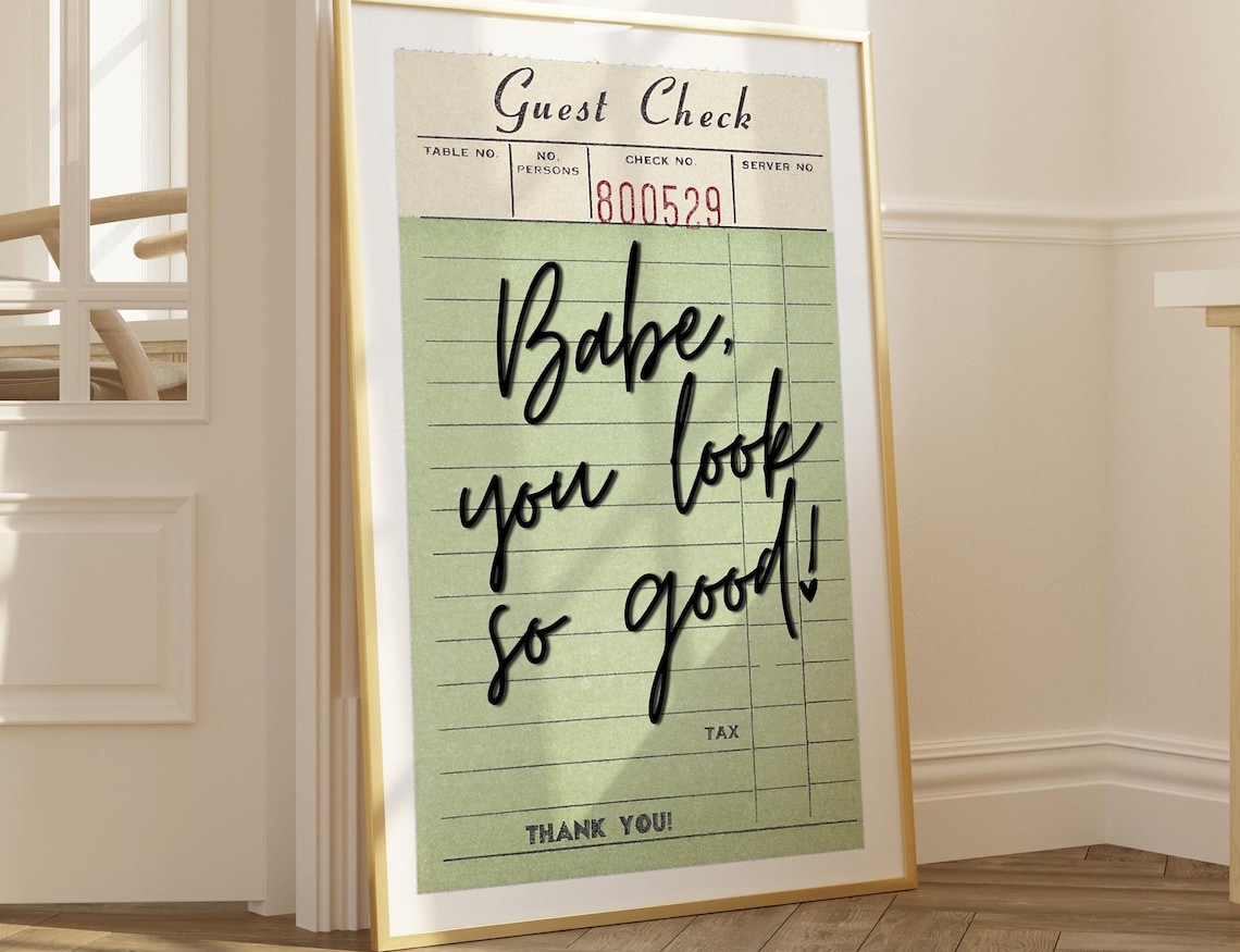 Youre Like Really Pretty Guest Check Poster