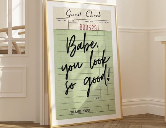 Youre Like Really Pretty Guest Check Poster