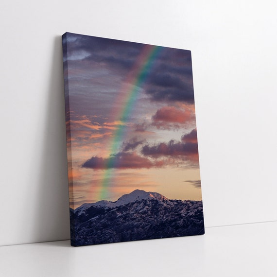 Rainbow Print Mountain Landscape Mountain Wall Art Feminine Wall Art Rainbow Mountain Print Calm Wall Art Prints Rainbow Print