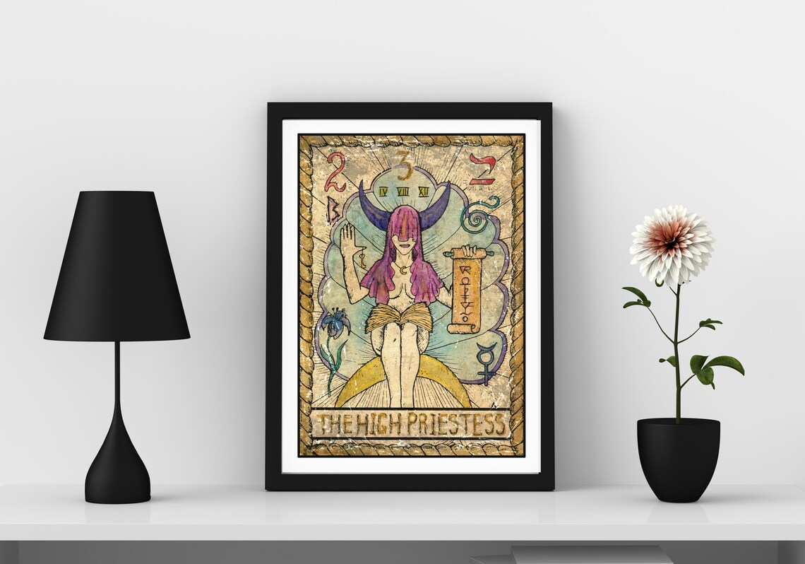 The High Priestess Tarot Card Wall Art Witchy Art Print And Gifts Tarot Card Art Prints Boho Art Print Astrology Art Prints Arcana Art
