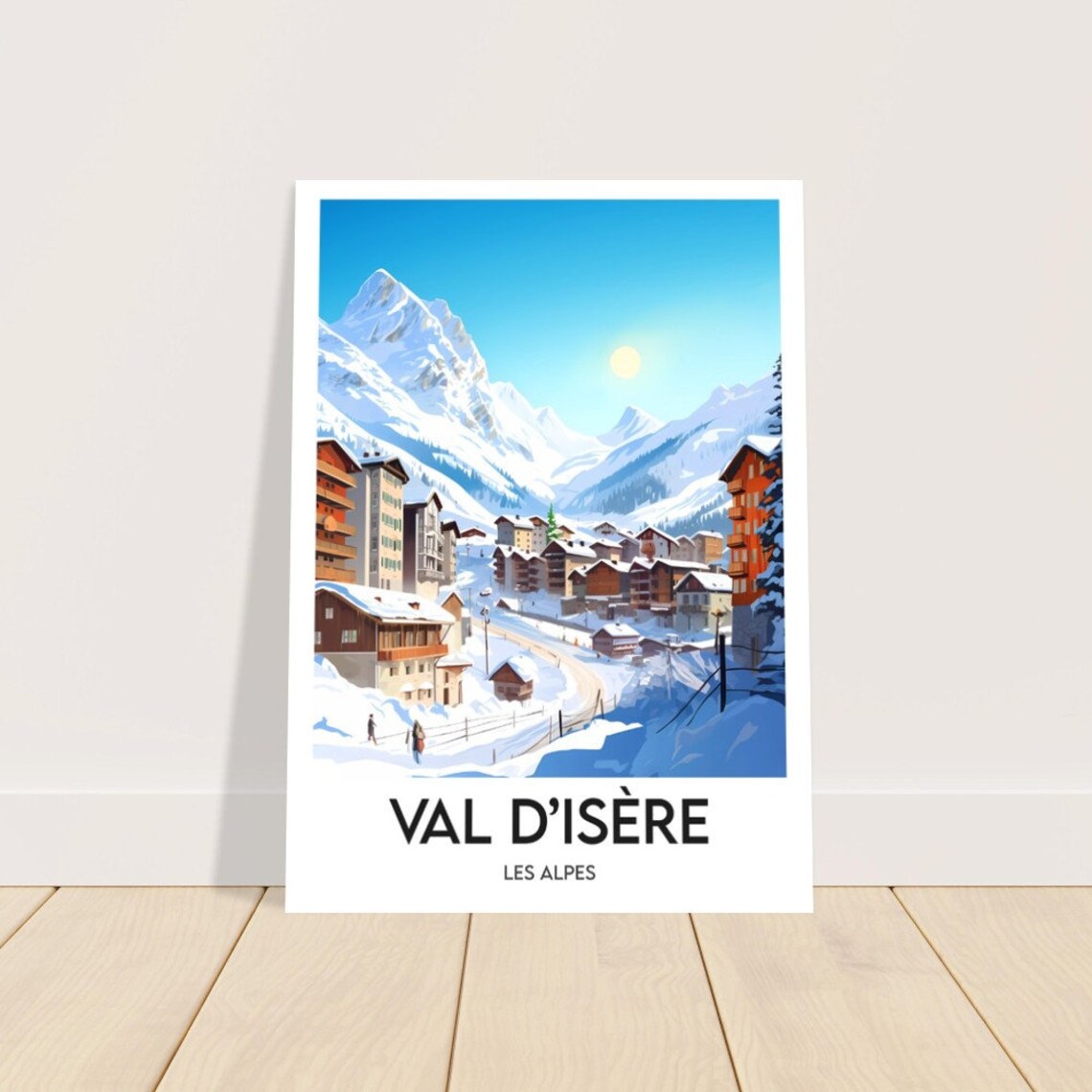 Val dIsere French Alps Ski Resort Sunny Alpine Peaks Travel Poster - Image 2